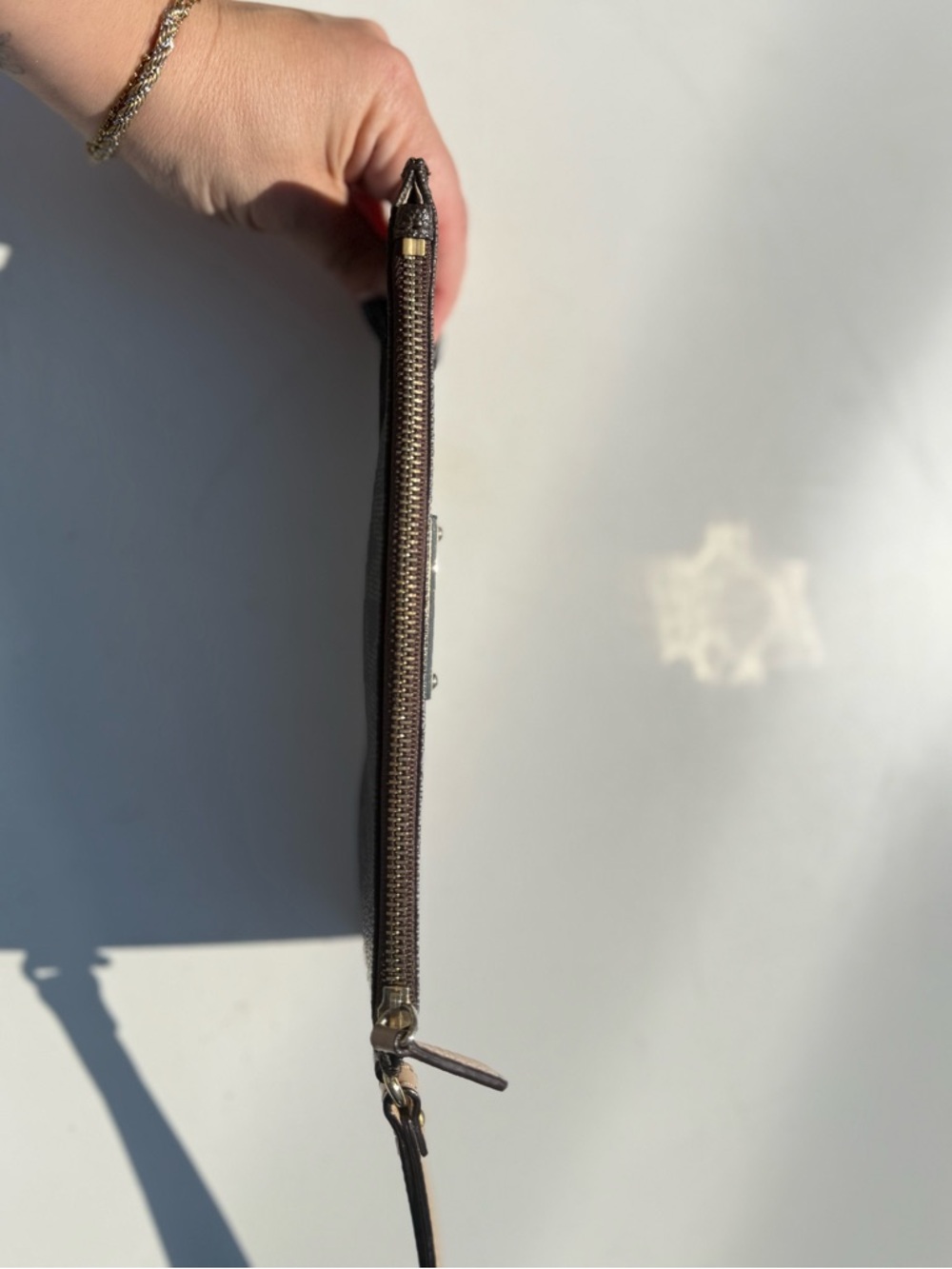 Michael Kors Brown and Beige Logo Wristlet - Picture 3 of 7